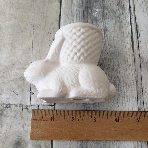 NWT - Set of 2 Rabbit Bunny Egg Holder - Flat White - Food Safe - Picture 2 of 5